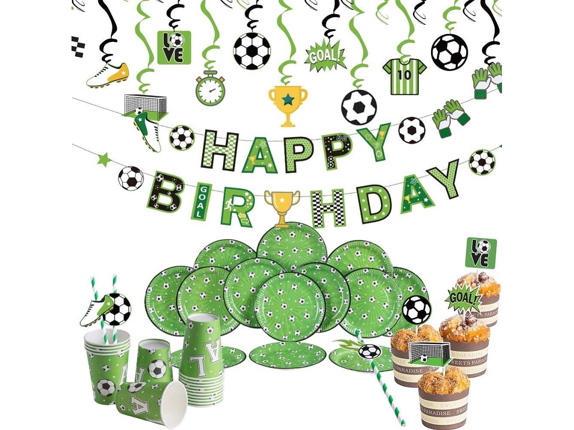 Artigos De Festa Reutilizáveis ​​com Tema Futebol, Espirais Decorativas Fáceis Pendurar Para Festas Aniversário Fãs Futebol.