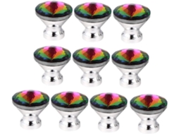 Conjunto De 10 Puxadores Em Liga Zinco Fosco Para Portas Armário, Acabamento Dourado Escovado, Modelo Com Furo Único