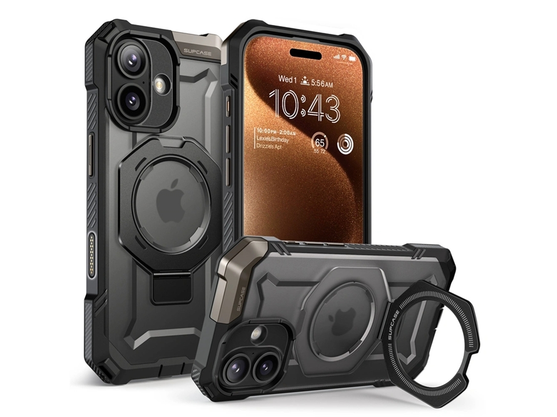 Capa Supcase Para Iphone 17 Com Suporte Magsafe E Aderência Ub - Preta