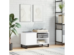 Vidaxl Armário Para Discos 85x38x48 Cm Derivados De Madeira Branco