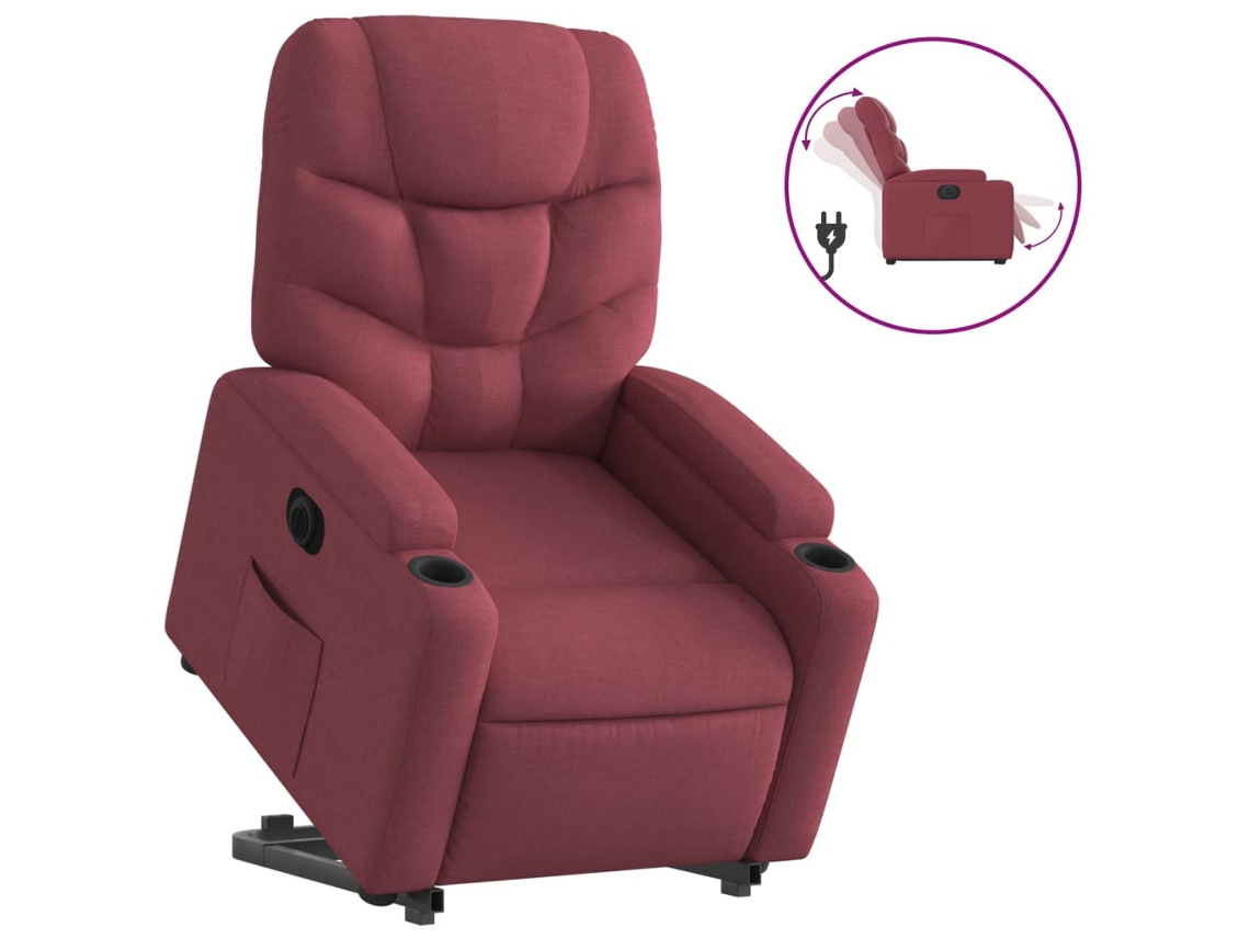 Electric Stand Up Recliner Chair, Electric Stand Up Recliner Chairs Vidaxl Vermelho Tecido