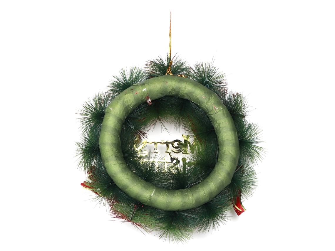 Coroa De Natal (material Artificial, 40cm Dourada) Eoocoo