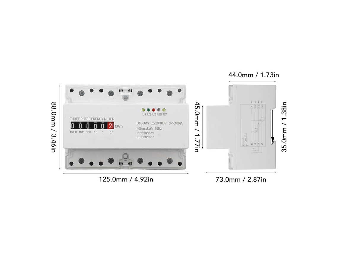 Laxiscreed - Medidor Elétrico Trifásico De 4 Fios Para Medição De Energia E Consumo Em Sistemas De Rail