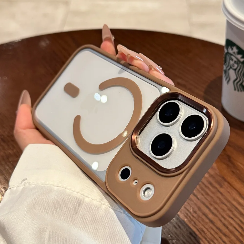 Capa Para Iphone (iphone 16 Plus, Dourada) Com Carregamento Magnético Magsafe E Proteção Contra Impactos.
