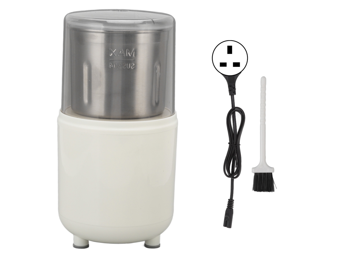 Moedor de café elétrico de aço inoxidável, moedor de especiarias, ferramenta de moagem para cozinha e casa.