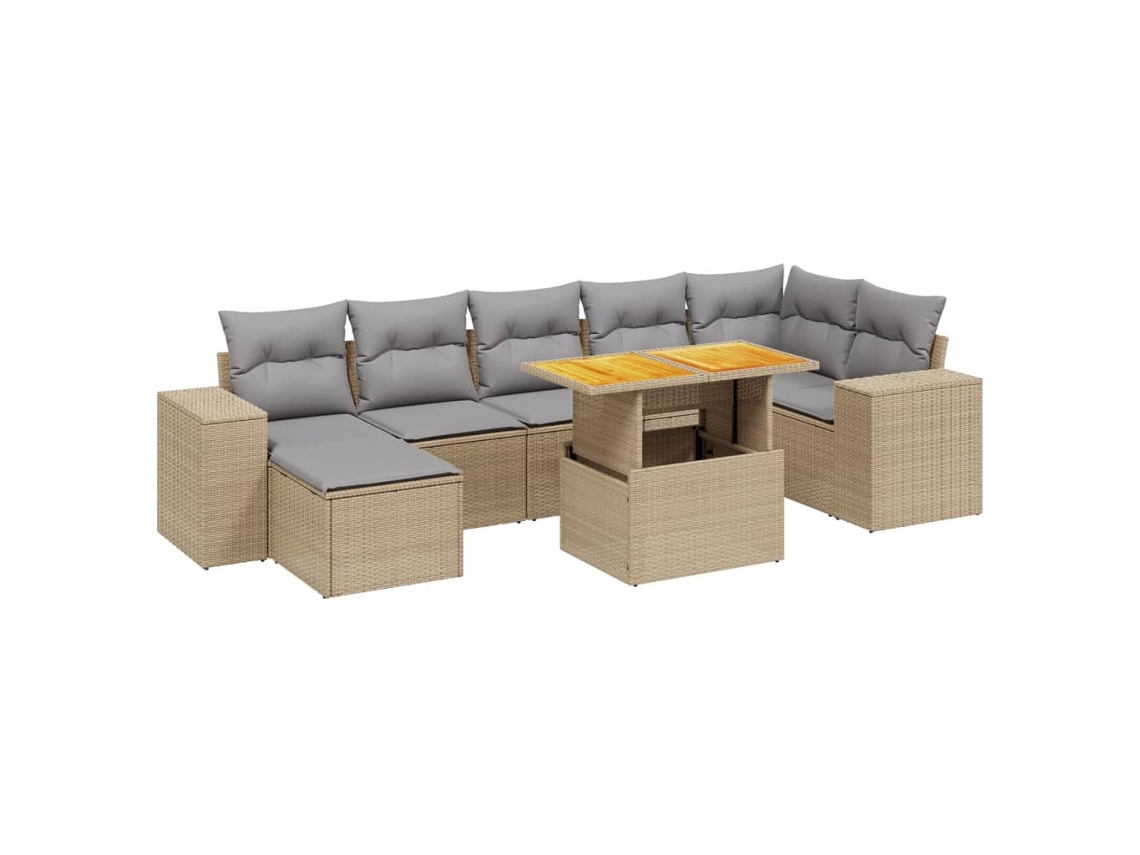 Garden Sofa Set, Garden Sofa Sets Vidaxl Bege Rattan / Vime (n/a)