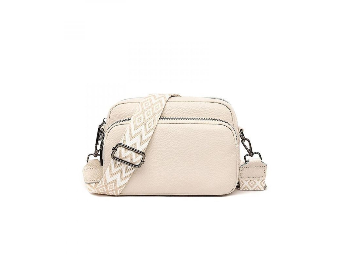 2026 bolsa Bandolera Mujer Cuero Pequeña com Correia Larga Cremalheira e Correia Removível Toe Blanco
