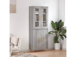 Vidaxl Armário Alto 69,5x34x180 Cm Derivados De Madeira Sonoma Cinza