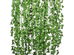 Guirlanda de Hera Artificial 25 Metros , Pacote com 12 Unidades/ 82 Polegadas, Folhagem Artificial, Trepadeira BRILVIBERA (82 Pés)