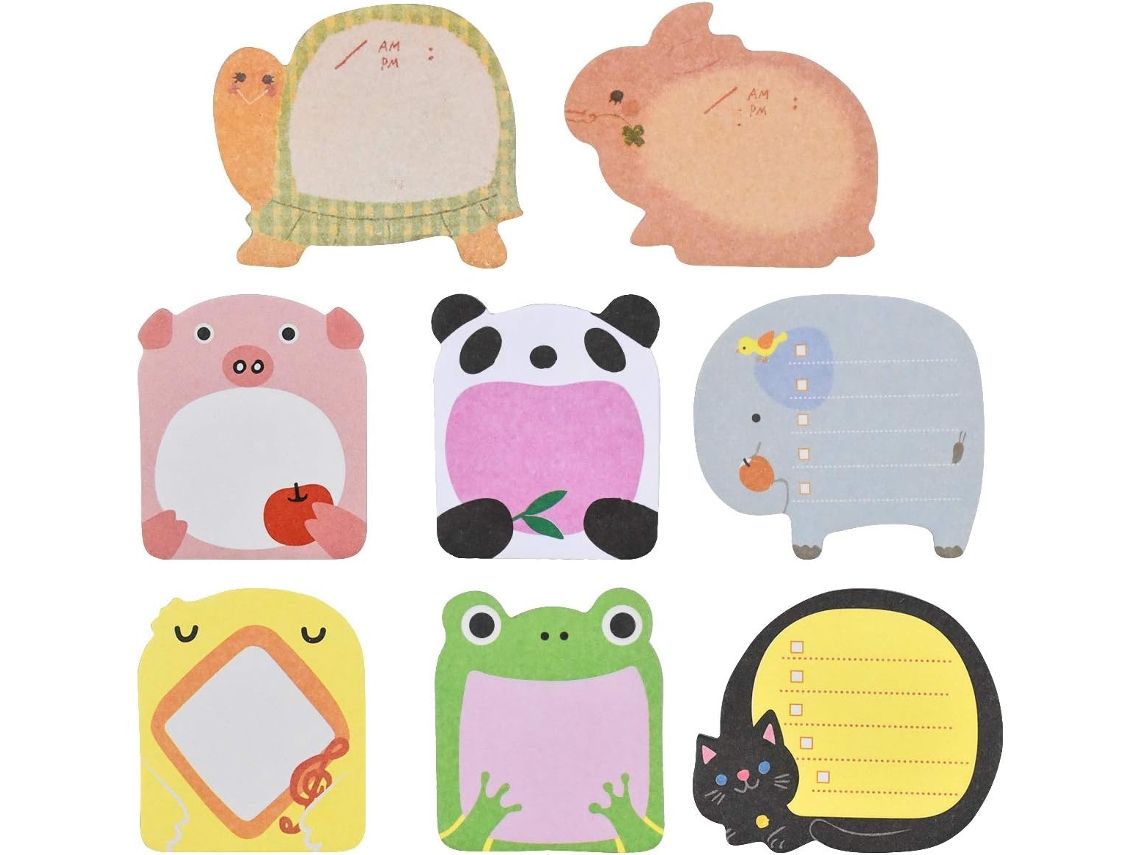 Blocos de Notas Adesivas em Formato Animais, Mini Blocos de Notas Adesivas, Super BRILVIBERA