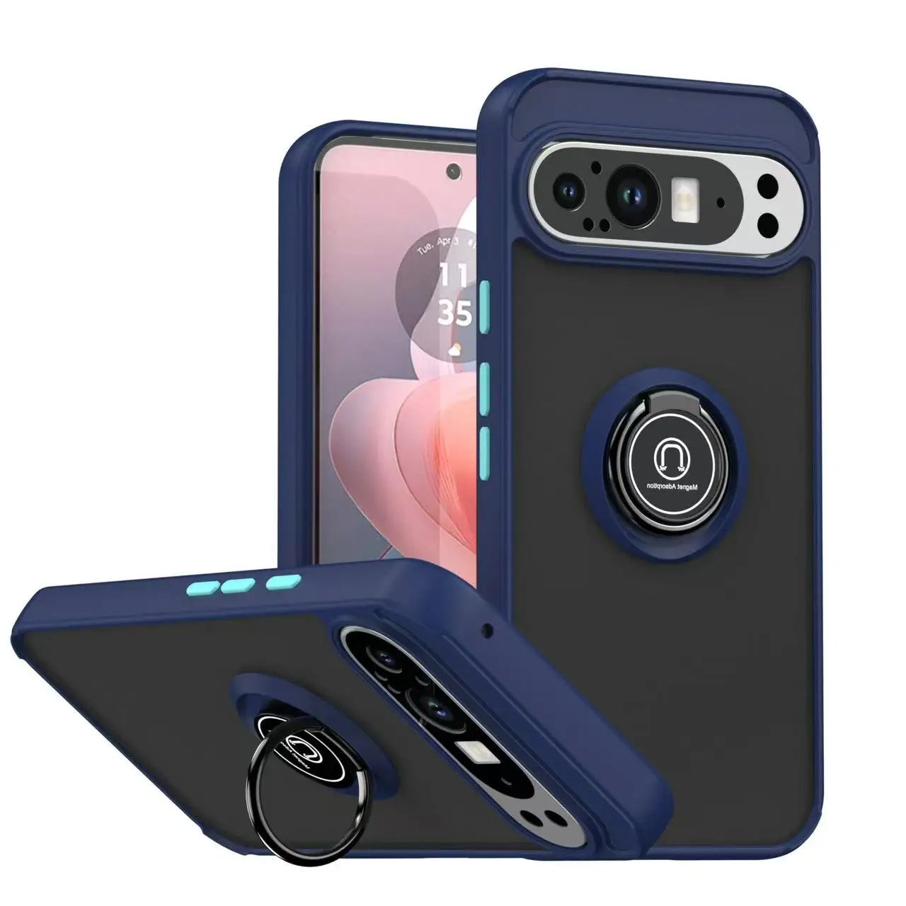 (azul, Google Pixel 10 Pro Xl) Capa Para Celular Com Suporte Magnético Em Anel, Capa Protetora Fosca À Prova De Choque