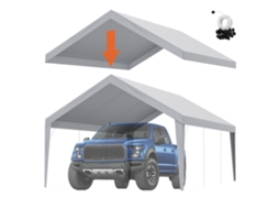 VEVOR Carport Substituição Canopy Car Shelter Tenda Capa 13 X 20 Pés Cinza