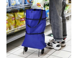 Carrinho De Compras Dobrável Em Tecido Oxford 600d / Carrinho Utilitário Com Rodas / Carrinho De Compras Retrátil / Organizador De Carro / Bolsa