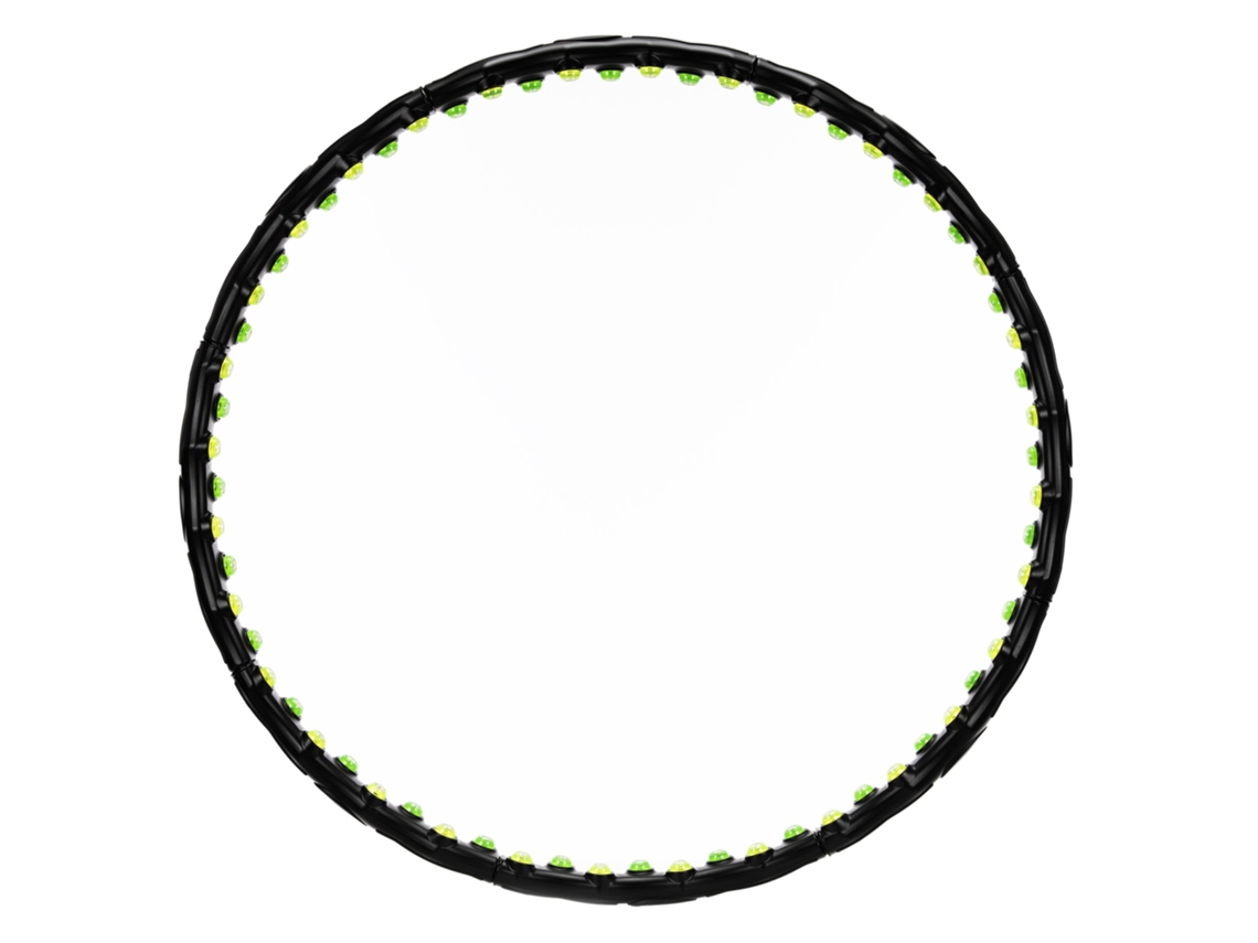 Hula Hop Com Acessórios Para Massagem Mede 88 Cm, Ideal Para Exercícios Cardiovasculares. Cor Preta E Verde.