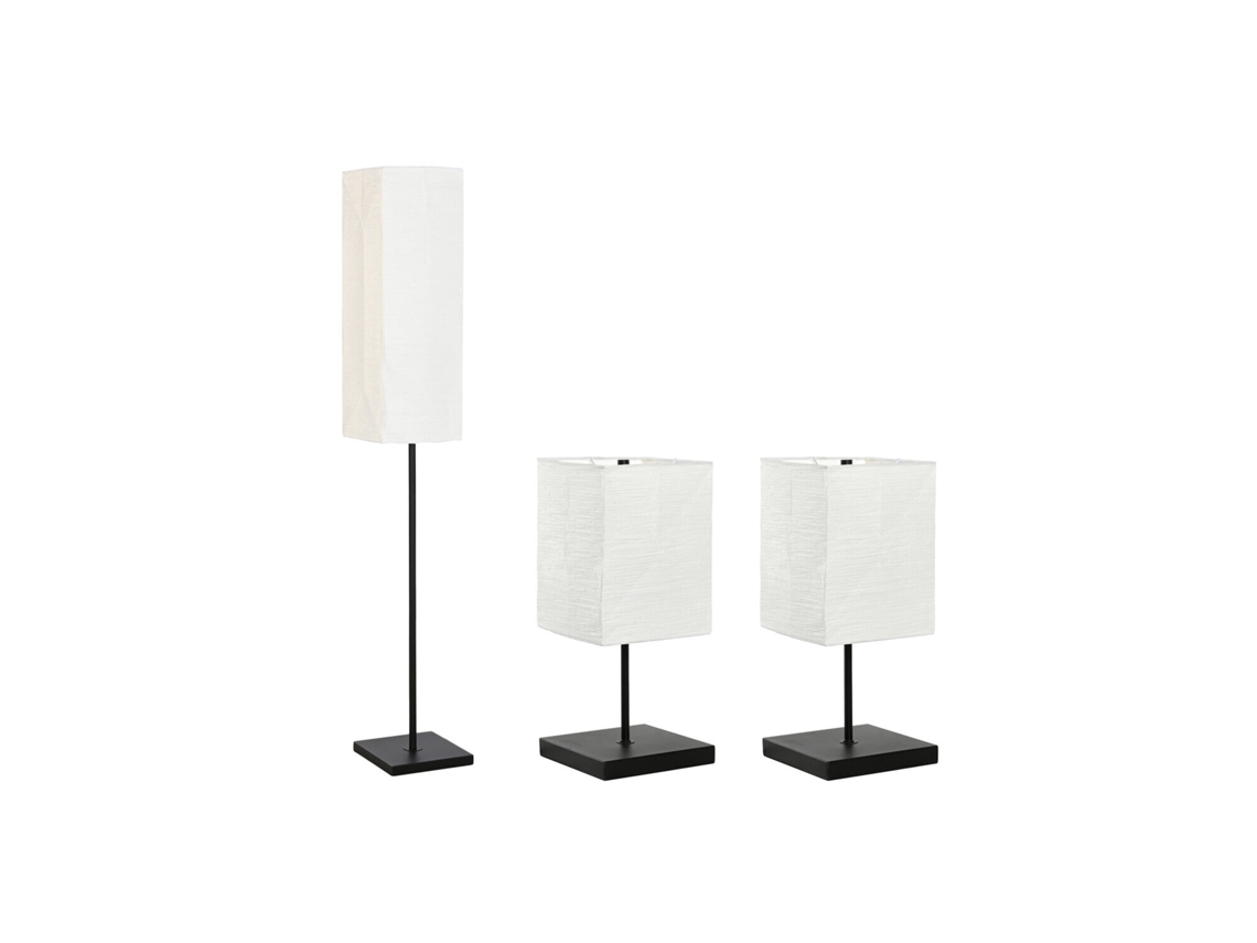 Conjunto de 3 Luminárias de Chão em Metal com 2 Luminárias de Mesa, Medindo 22x22x150cm. ALEXANDRA HOUSE LIVING
