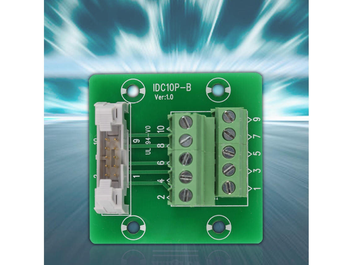 Placa De Quebra De Pino Macho Idc10p 10 Pinos Com Conector De Bloco Terminal E Suporte Para Interface Plc