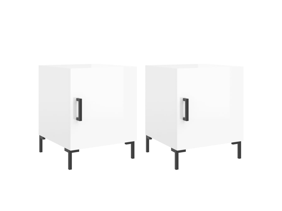 Bedside Cabinet, Bedside Cabinets Vidaxl Branco Madeira Processada (n/a)