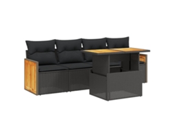 Garden Sofa Set, Garden Sofa Sets Vidaxl Preto Rattan / Vime (n/a)