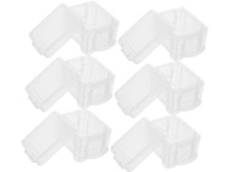 Conjunto De Caixas Organizadoras De Plástico Branco Transparente Com Bordas Lisas E Fácil Abertura.