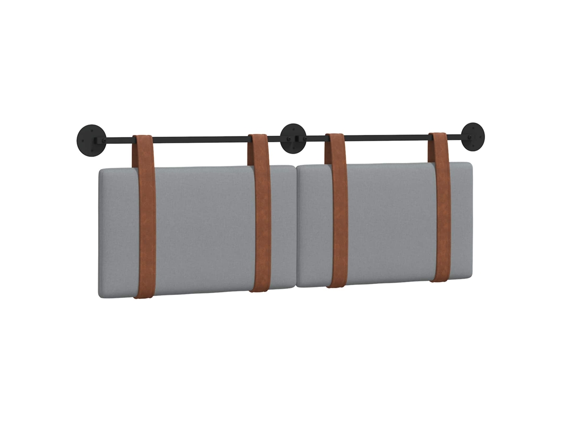 Conjunto 1 Cabeceira Suspensa Vidaxl Cinzento-claro Couro Sintético (150 X 55 X 5 Cm)