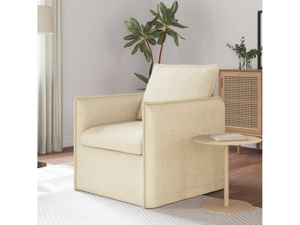 Vidaxl Sofá Creme 75 X 82 X 85 Cm Tecido