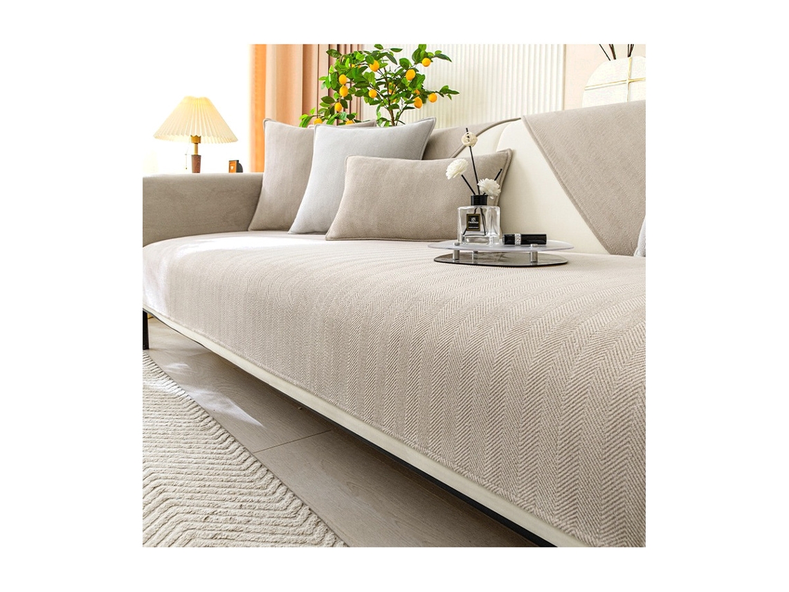 Funda De Almofada 30x50cm Chenille Cafe Com Leite Anti-derrapante