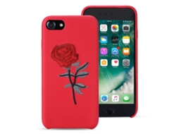 Capa LAXISCREED Iphone7/7p Rosa Bordada Anti derrapante
