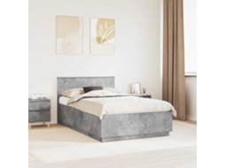 Vidaxl Estrutura Da Cama Com Cabeceira Cinzento Cimento 120 X 190 Cm