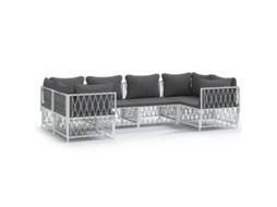 Maison Exclusive - 6 Pcs Conjunto Lounge De Jardim Com Almofadões Aço Branco