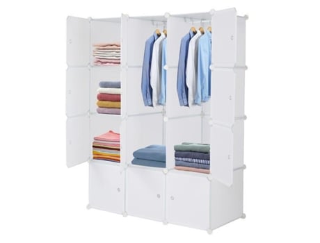 12 Prateleiras De Armazenamento Em Cubos De Plástico Empilháveis, Organizador De Cubos, Armário Modular, Branco Ehsttdh