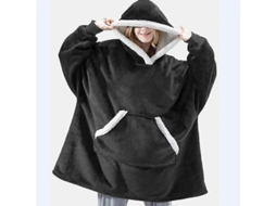 2026 pijama Grosso de Lã para Mulher com Capuz e Bolso Óculos Suave e Quente para Casa