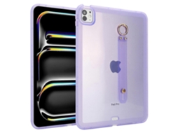 Capa Hengrongshen para iPad Pro 11, capa protetora de TPU à prova de choque com alça de pulso, roxa (2024)