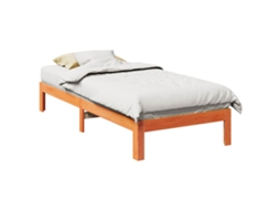 Vidaxl Cama Sem Colchão 90x200 Cm Pinho Maciço Castanho-mel