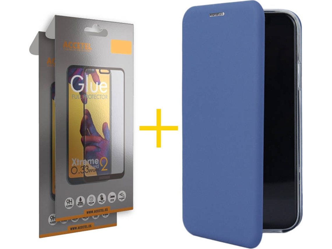 Capa e Película Apple iPhone 11 Pro ACCETEL Flip Cover 0808 Azul