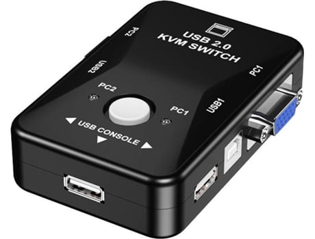 Conversor HOWEI Port KVM VGA Switch (Preto)