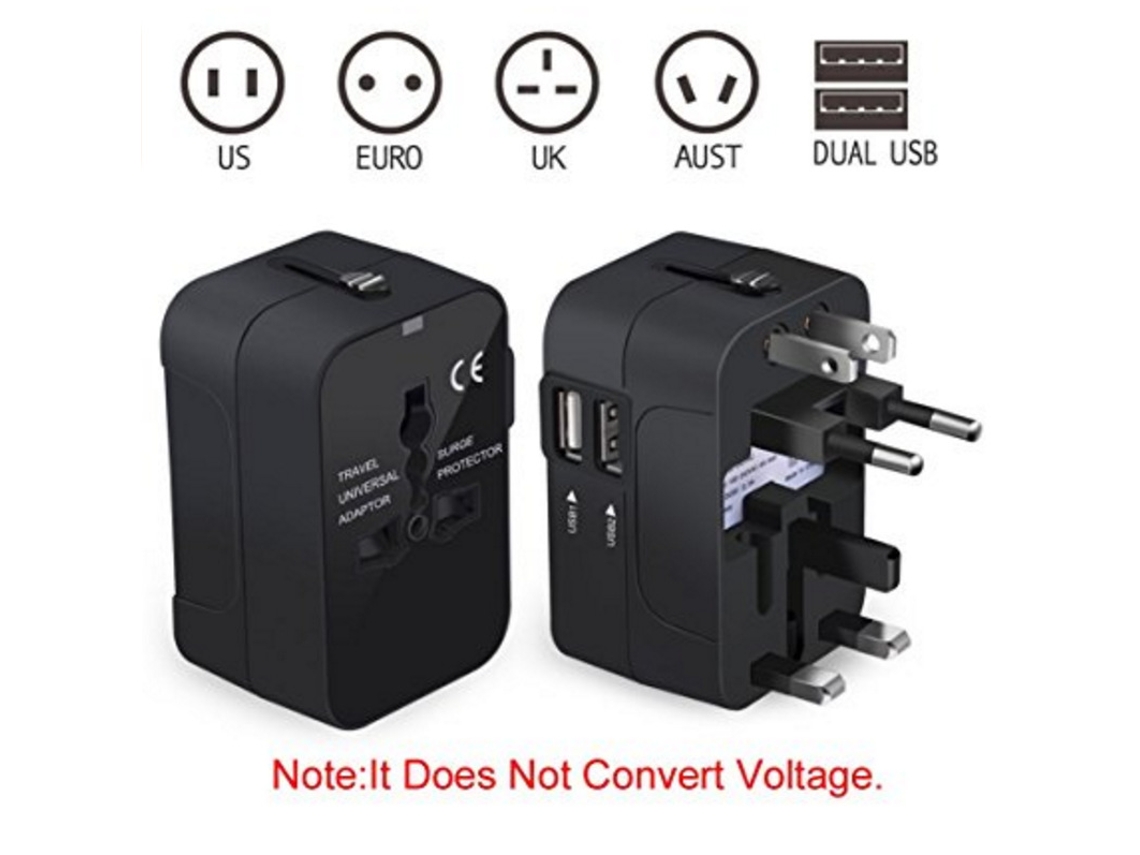 Adaptador Universal Bison 202 Com Duas Portas Usb 2.1a, Universal Para Uso Global