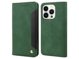 Capa Em Couro Pu À Prova De Choque Para Apple Iphone 16 Pro - Verde