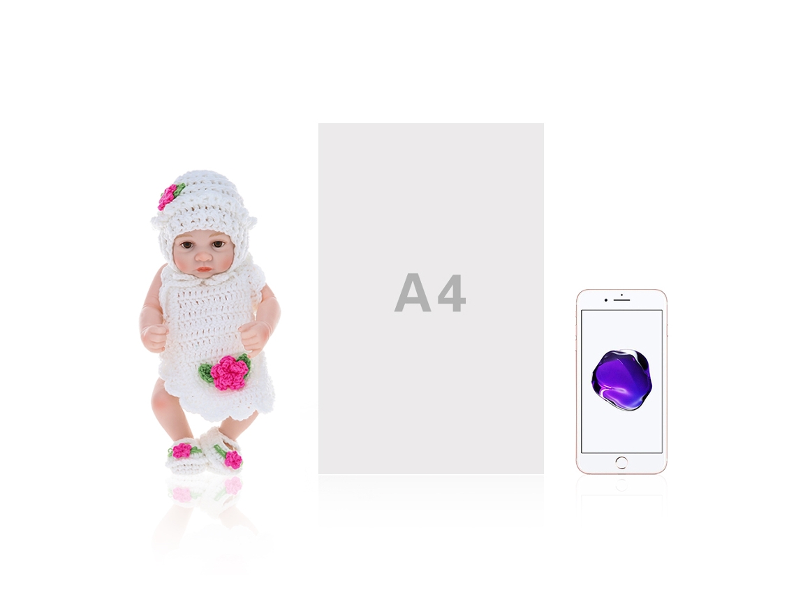 Boneca Reborn Menina Silicone 25cm Banho Realista Presente De Natal Aniversário