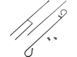 Suporte de Liga Metálica para Bandeira de Jardim com 2 Clipes. Robusto e Fácil de Montar. Suporte Às Intempéries para CHABERLU