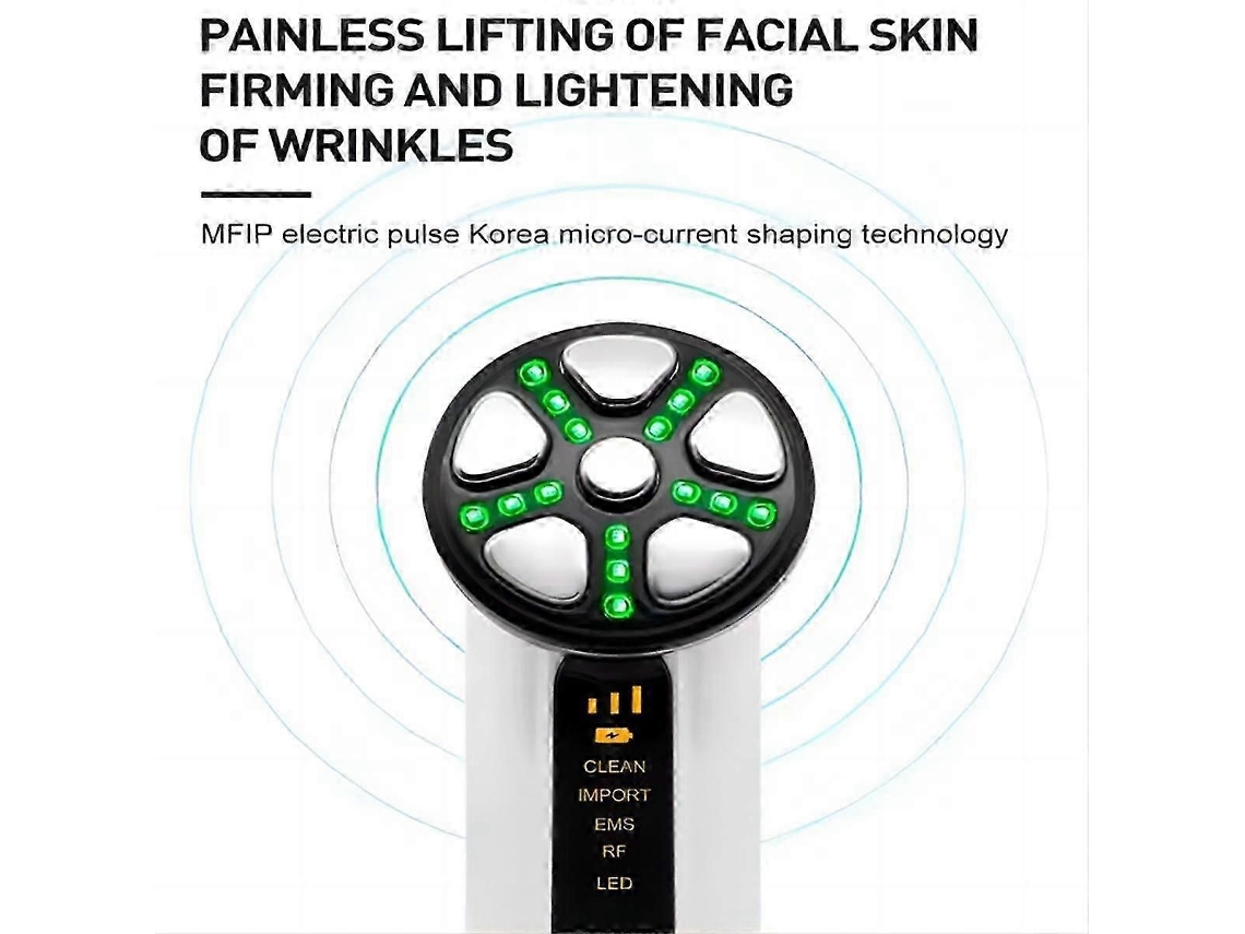 Dispositivo de Microcorrente Máquina Levantamento Facial Pescoço Pele Apertar Massageador Led Terapia Luz Vi Bração Ferramenta Beleza Branca GOKOCO