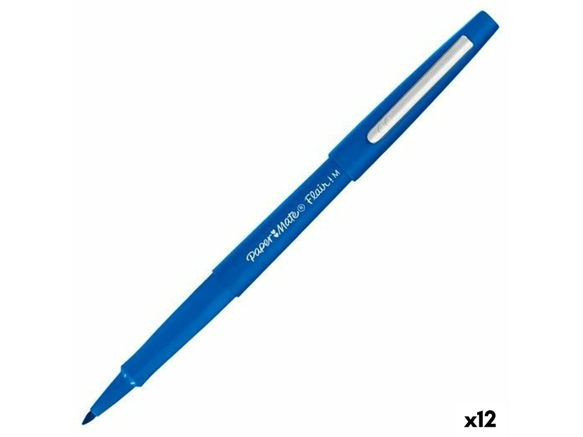Rotuladores PAPER MATE Flair! M Azul 12 Unidades