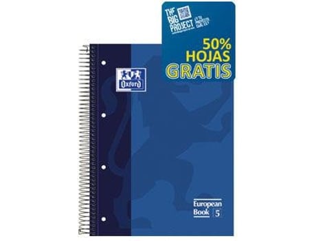 Paq/5 Bloc A5+ 120H 90G. Cuad.5X5 Europeanbook4 T.Extradura