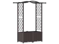 Vidaxl Cama Elevada Com Treliça E Telhado Castanho 125 X 40 X 138 Cm