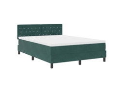 Cama Box Spring Led com Led Verde Escuro 140x190 cm Veludo MAISON EXCLUSIVE