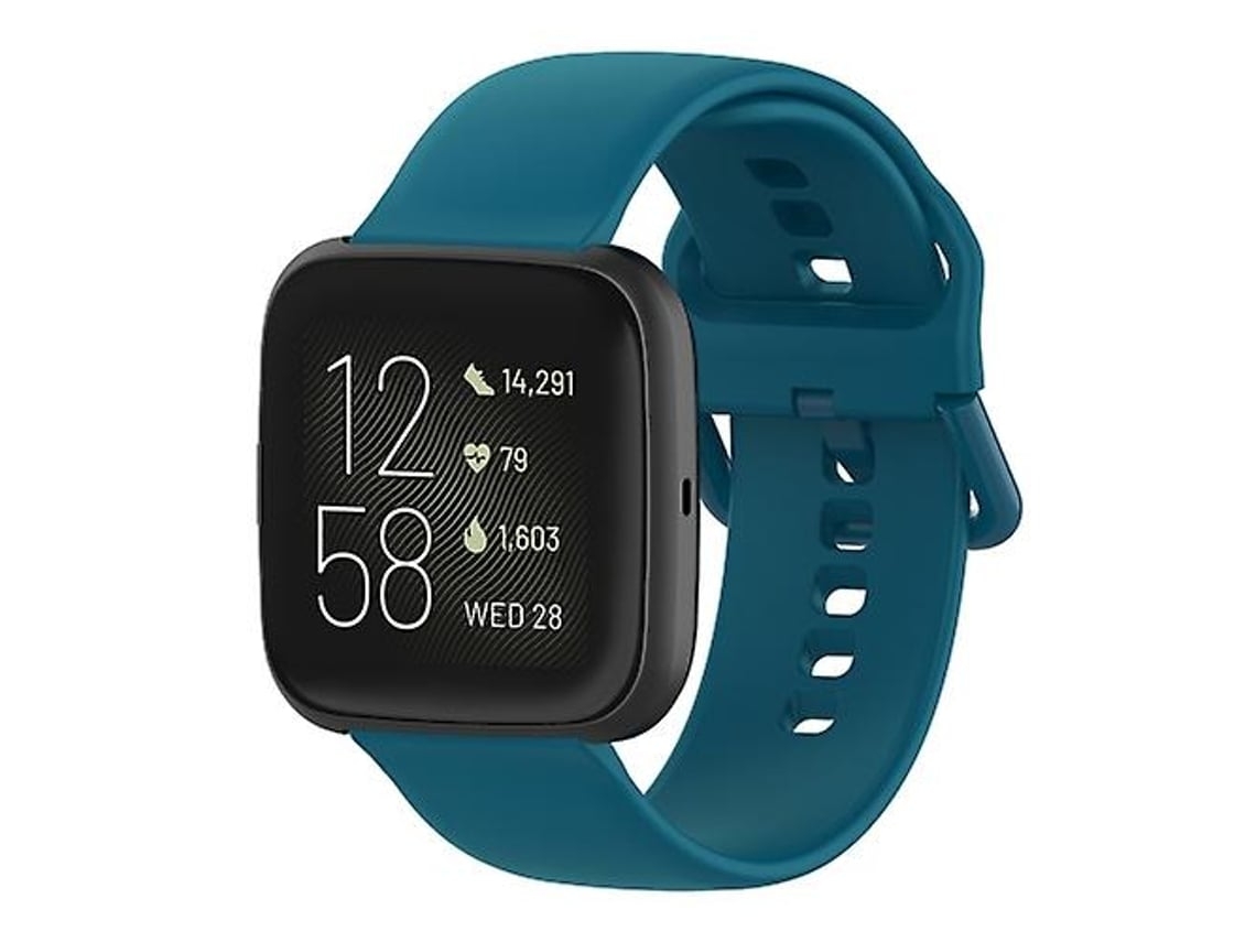 Lurelia Pulseira De Silicone Com Fivela Colorida 23 Mm, Compatível Fitbit Versa 2// Lite/ Blaze Verde Escuro