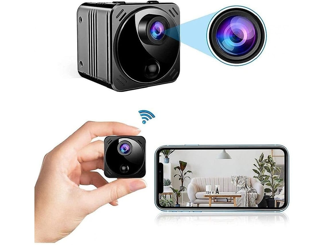 Mini Câmera de Segurança Conexão Wifi Real 1080p Câmera Nanny de Alta Definição com Detecção de Movimento Noturnopreto USHION