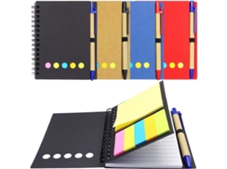 Conjunto De 4 Cadernos Espiral Com Caneta Adesiva Pautada, Divisórias Coloridas E Bloco De Notas Com Pequeno Bolso Para Material De Escritório, Yux