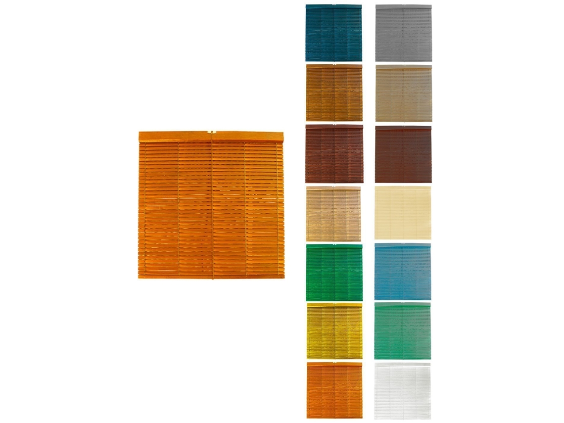 Persiana De Madera Alicantina Con Polea Metálica - Estor Enrollable Para Ventanas, Puertas, Salón Naranja (barnizada) 80 X 100 Cm