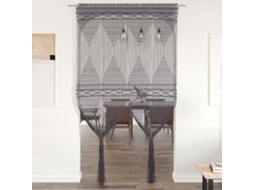 Vidaxl Cortina Em Macramé 140x240 Cm Algodão Antracite