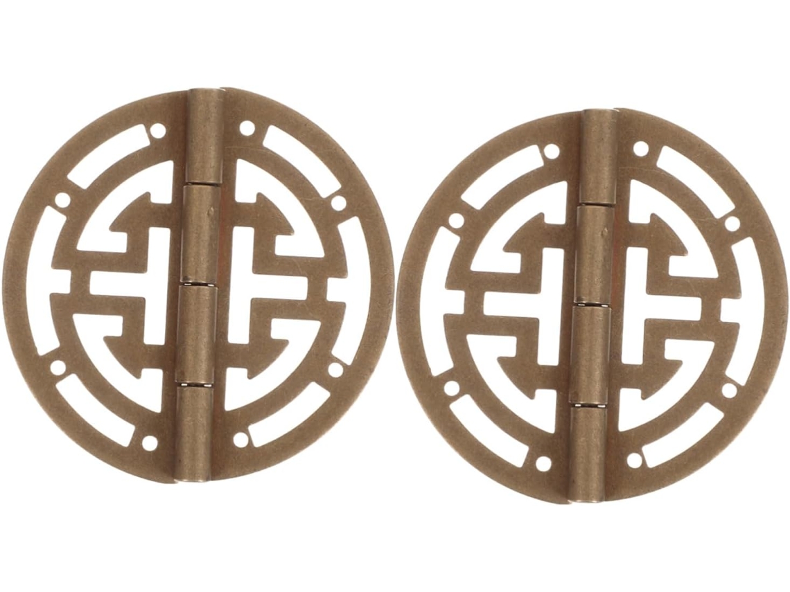 Dobradiças Decorativas Alipis Em Latão Antigo Para Caixa De Joias 2 Peças Armários, Baús, Artesanato E Reparo De Caixas